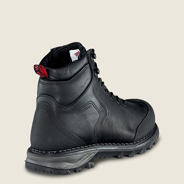 Mens Red Wing Burnside - 6-inch Waterproof Toe - Safety Boots Black - VRD079841